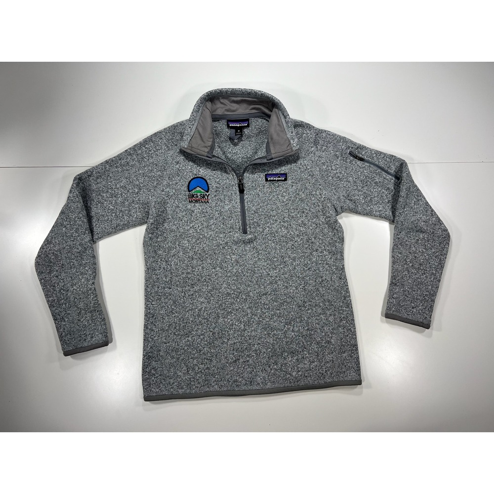 Patagonia Women's Med Better Sweater 1/4 Zip Pullover Big Sky Montana Gray 25618 - Picture 2 of 11